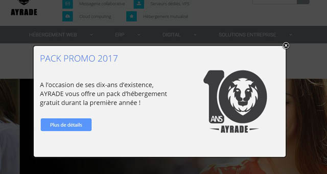 1000 packs web offerts par le fournisseur de solutions informatiques, AYRADE 